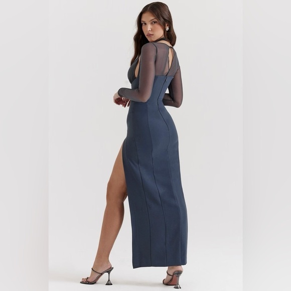 House of CB Evangelina Slate Plunge Maxi Dress, XS - Picture 2 of 11